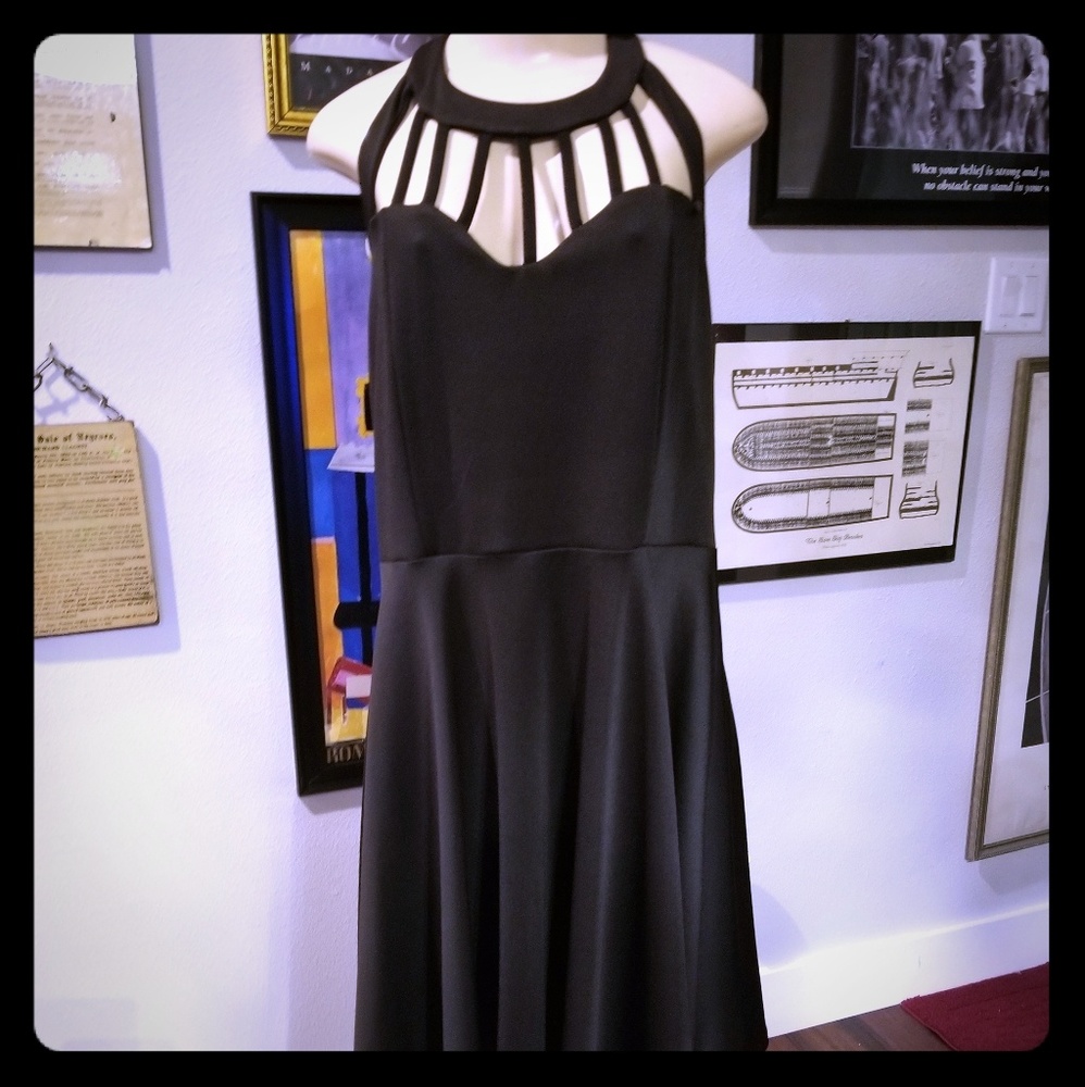 Black Front Window Pane Dress